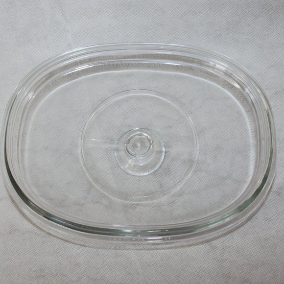 PYREX F-12-C CLEAR GLASS REPLACEMENT LID CORNING WARE 9.25" x 7" Inner Rim 1.5 q - Picture 5 of 11